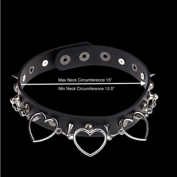 Necklace PU Leather Black Goth Punk Rock Choker Necklaces For Women Men Hip Hop - Picture 3 of 3